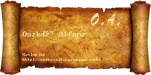 Oszkó Alfonz névjegykártya